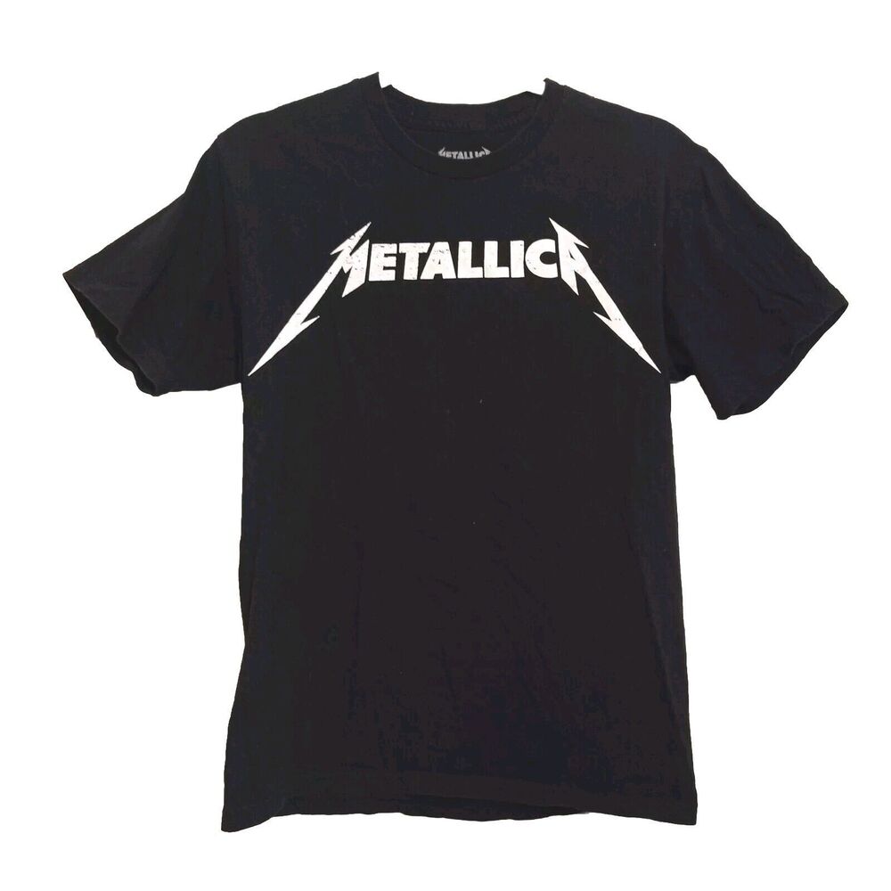 Metallica Tour Band Mens Short Sleeve Graphic Tee Size M medium Black With White